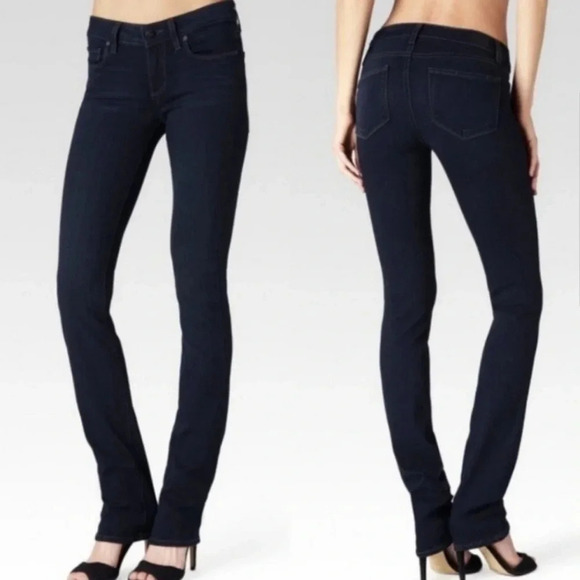 Paige | Dark blue Indigo Skyline Straight denim jeans women’s size 27 Eris - Picture 1 of 9
